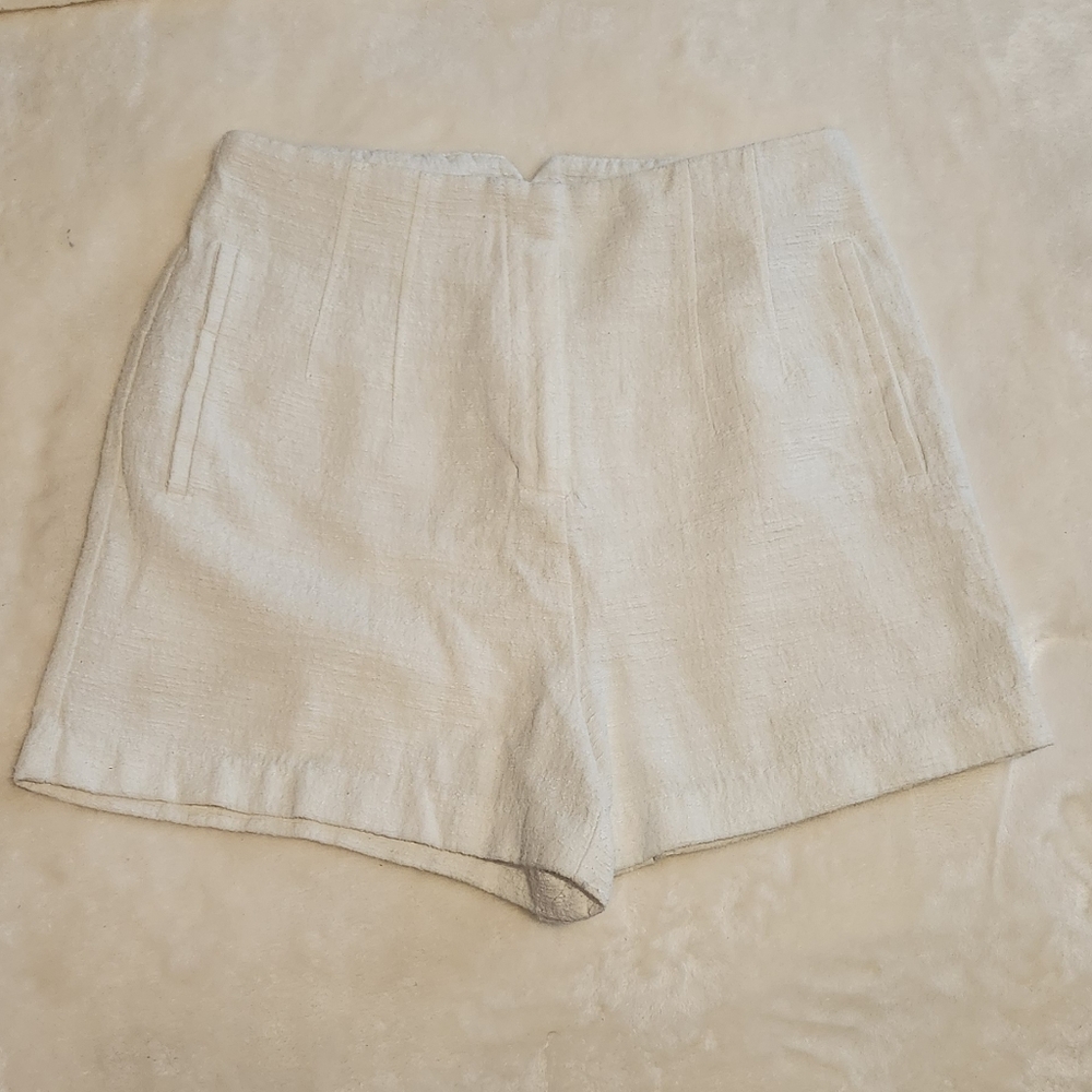 High rise textured shorts